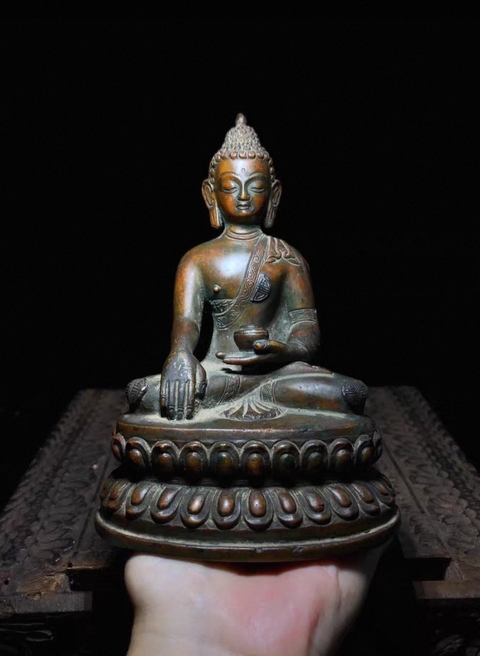 古玩銅器銅釋迦摩尼真品鑒賞圖