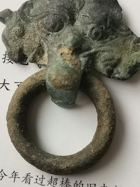 古玩銅器青銅獸門環真品鑒賞圖
