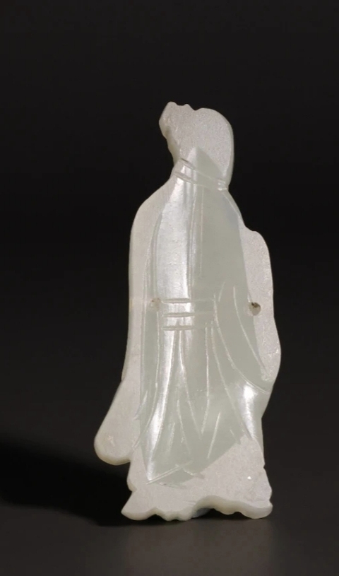 古玩玉器和田玉雕人物題材件真品鑒賞圖