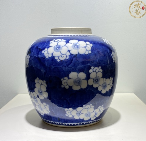 古玩陶瓷晚清青花冰梅罐真品鑒賞圖