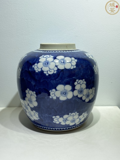 古玩陶瓷晚清青花冰梅罐真品鑒賞圖