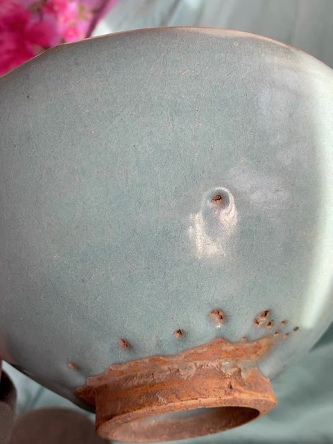 古玩陶瓷鈞窯天藍釉大碗真品鑒賞圖