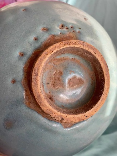 古玩陶瓷鈞窯天藍釉大碗真品鑒賞圖