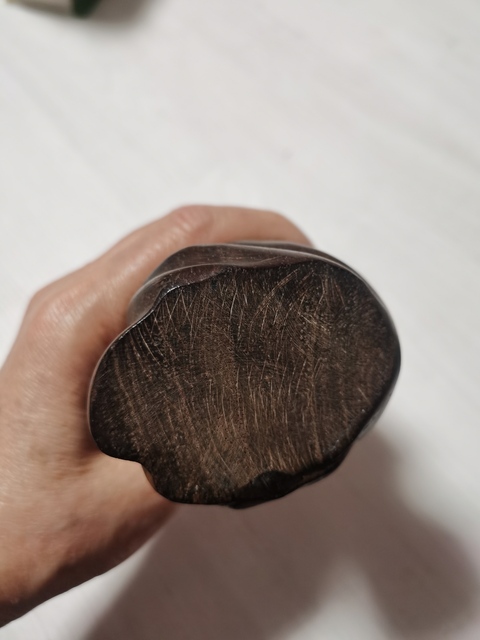 古玩雜項(xiàng)木雕布袋和尚立像真品鑒賞圖