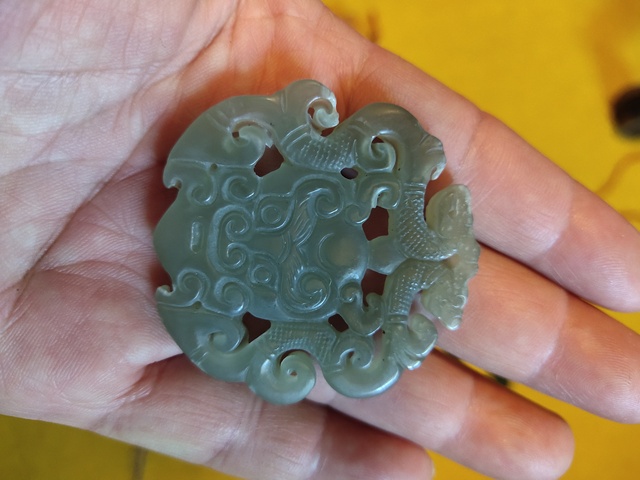 古玩玉器雙龍佩真品鑒賞圖