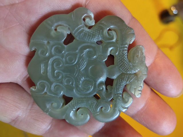 古玩玉器雙龍佩真品鑒賞圖