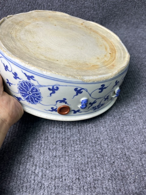 古玩陶瓷青花西番蓮一品大蓋鍋真品鑒賞圖