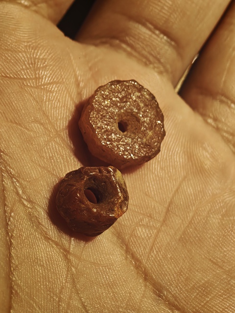 古玩玉器老瑪瑙剁珠真品鑒賞圖