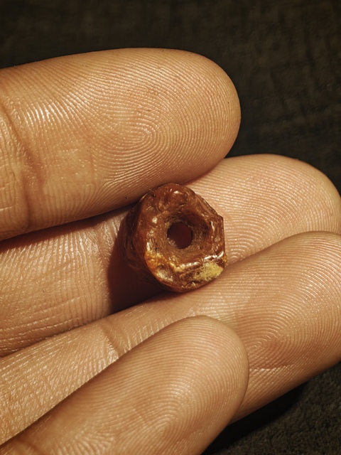 古玩玉器老瑪瑙剁珠真品鑒賞圖