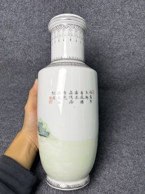 古玩陶瓷粉彩四美圖棒槌瓶真品鑒賞圖