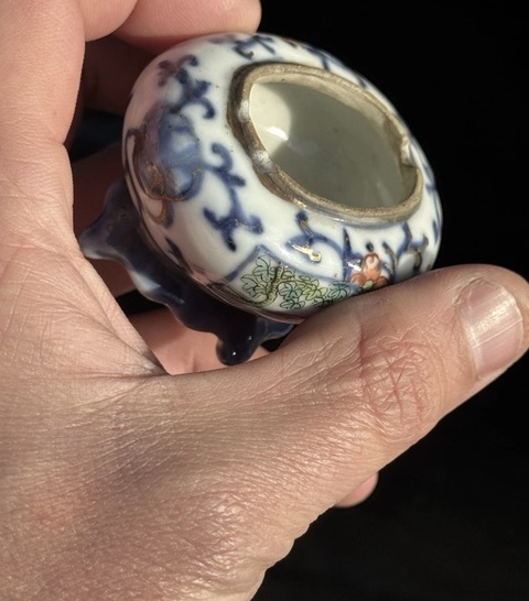 古玩陶瓷青花加粉彩人物洗真品鑒賞圖