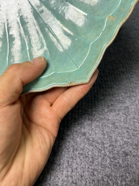 古玩陶瓷爐鈞釉八方大盤真品鑒賞圖