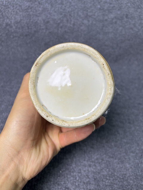 古玩陶瓷豆青青花錦雞牡丹紋瓶真品鑒賞圖