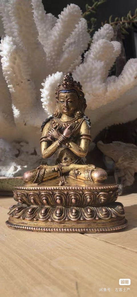 古玩銅器銅鎏金金剛薩埵真品鑒賞圖