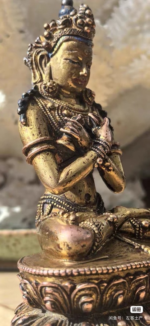 古玩銅器銅鎏金金剛薩埵真品鑒賞圖