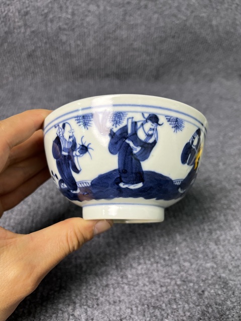 古玩陶瓷青花福祿壽三星碗拍賣，當前價格588元