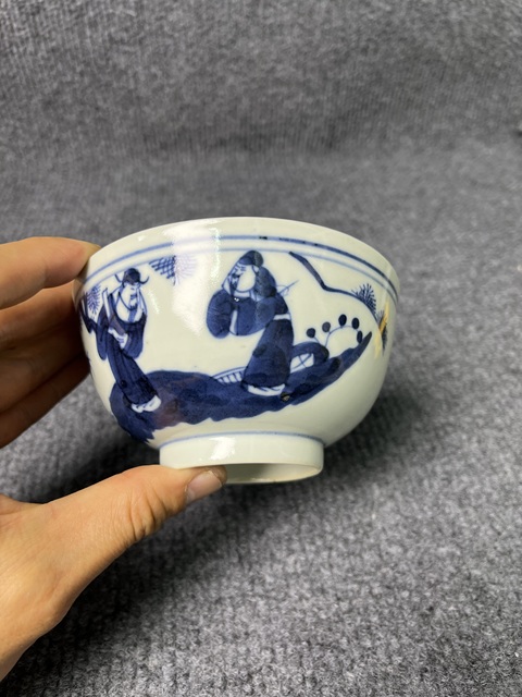 古玩陶瓷青花福祿壽三星碗拍賣，當前價格588元