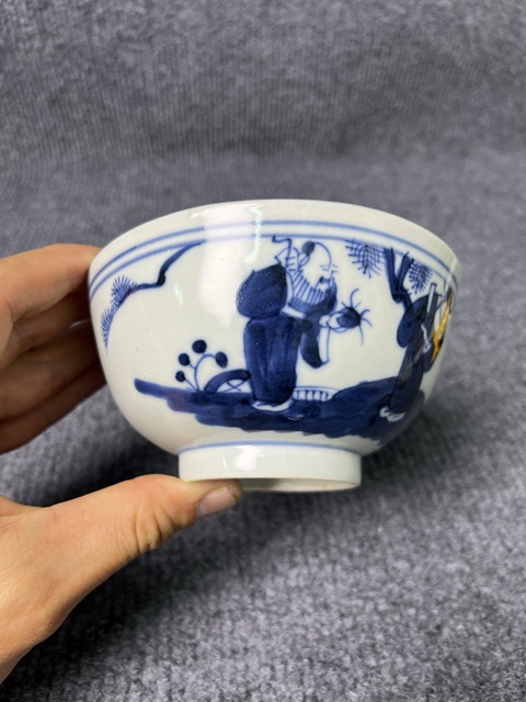 古玩陶瓷青花福祿壽三星碗拍賣，當前價格588元