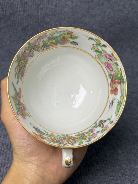 古玩陶瓷廣彩人物故事紋大把杯拍賣，當前價格1988元