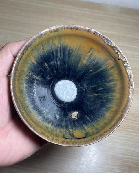 古玩陶瓷福清窯兔毫束口盞真品鑒賞圖