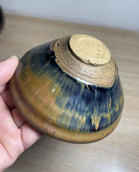 古玩陶瓷福清窯兔毫束口盞真品鑒賞圖