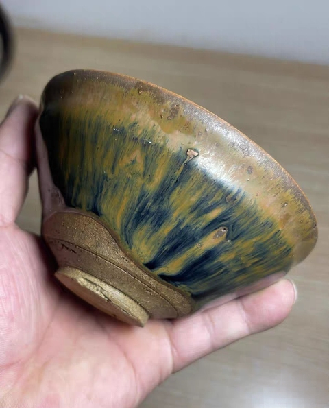 古玩陶瓷福清窯兔毫束口盞真品鑒賞圖