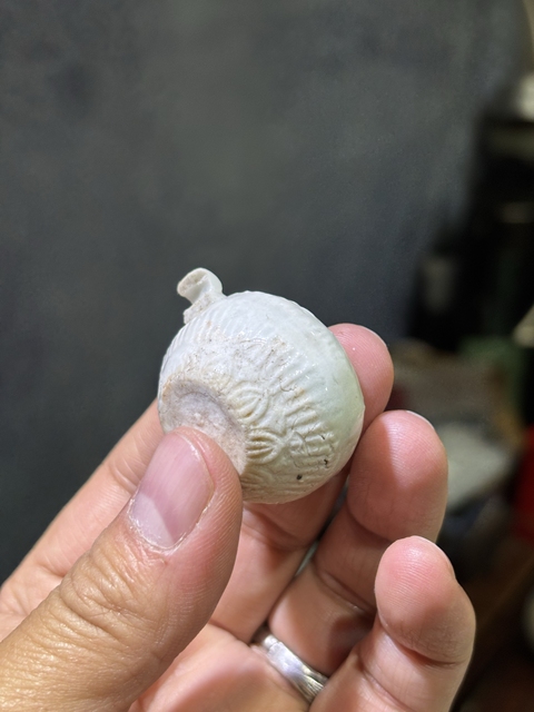 古玩陶瓷湖田青白釉鳥食罐真品鑒賞圖