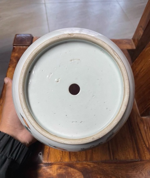 古玩陶瓷許品衡款淺絳彩博古圖花盆真品鑒賞圖