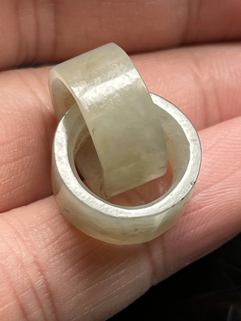 古玩玉器和田玉雕“雙聯環”真品鑒賞圖