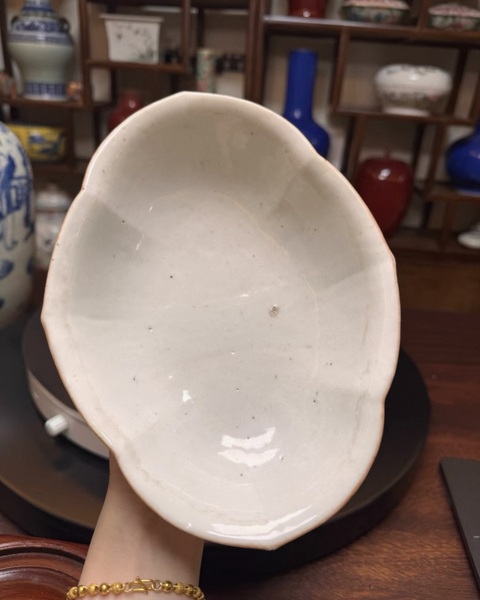 古玩陶瓷無雙譜粉彩海棠貢盤真品鑒賞圖