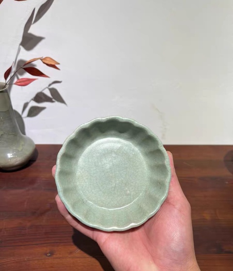 古玩陶瓷元代龍泉蔗段洗真品鑒賞圖