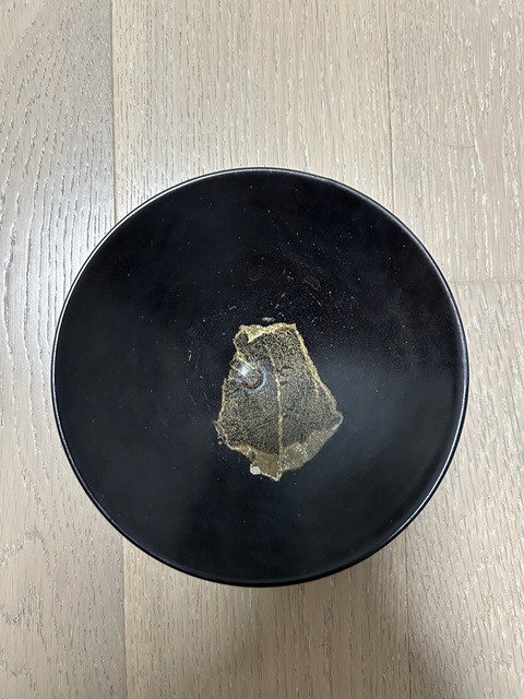 古玩陶瓷吉州窯木葉盞，疑似大修真品鑒賞圖