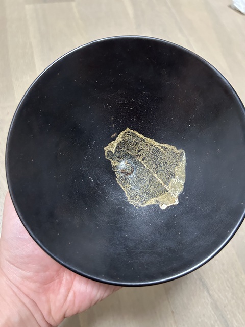 古玩陶瓷吉州窯木葉盞，疑似大修真品鑒賞圖