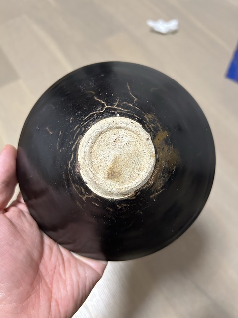 古玩陶瓷吉州窯木葉盞，疑似大修真品鑒賞圖