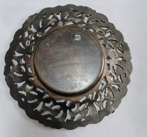 古玩銅器縷空盤真品鑒賞圖