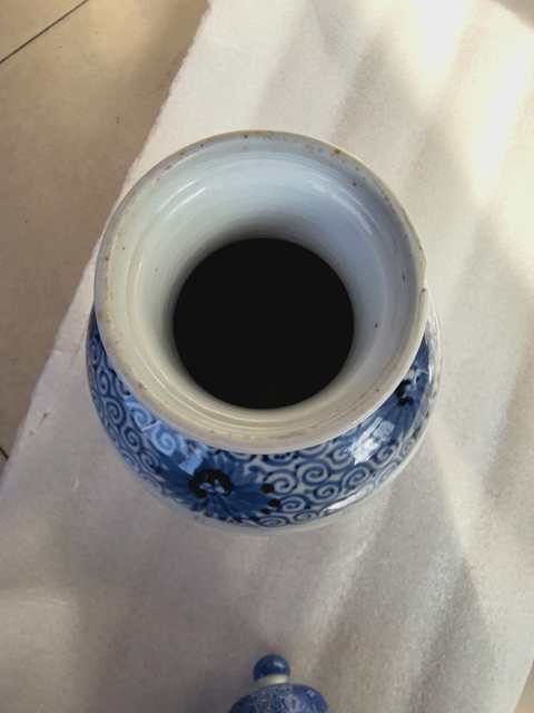 古玩陶瓷青花花卉花瓶真品鑒賞圖