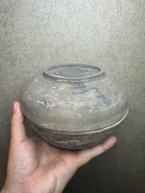 古玩陶瓷漢·云氣紋陶盒真品鑒賞圖