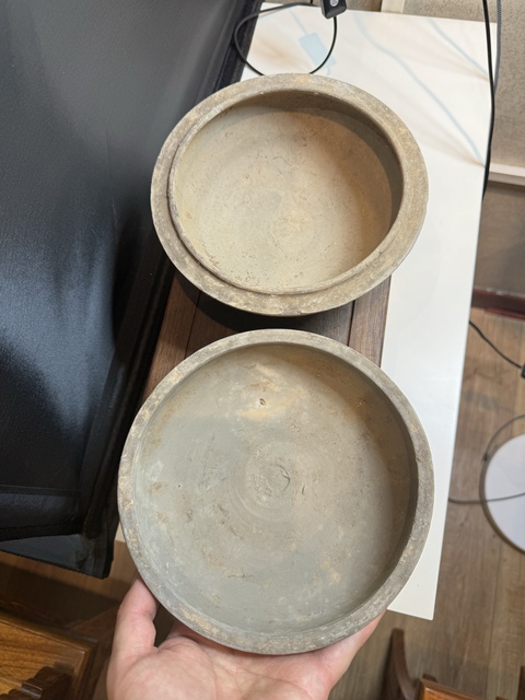 古玩陶瓷漢·云氣紋陶盒真品鑒賞圖