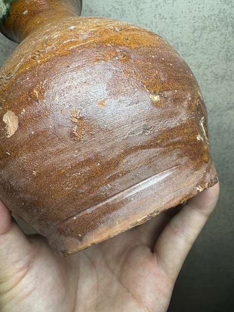 古玩陶瓷漢·水波紋釉陶瓶真品鑒賞圖