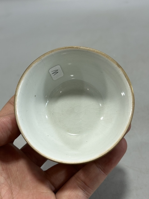 古玩陶瓷礬紅印章紋杯真品鑒賞圖