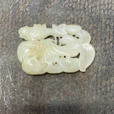 古玩陶瓷創匯·花鳥紋玉佩·和田玉拍賣，當前價格239元