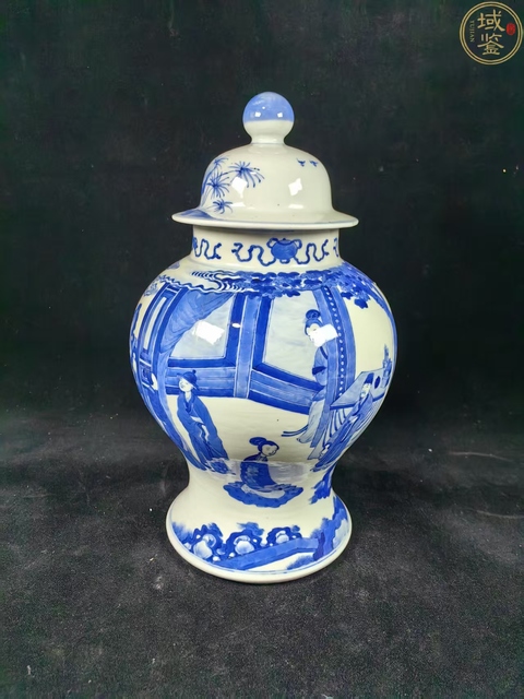 古玩陶瓷光緒青花將軍罐真品鑒賞圖