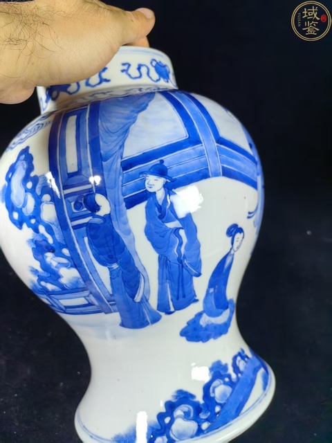 古玩陶瓷光緒青花將軍罐真品鑒賞圖