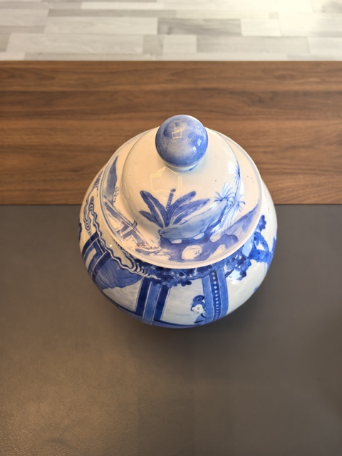 古玩陶瓷光緒青花將軍罐真品鑒賞圖