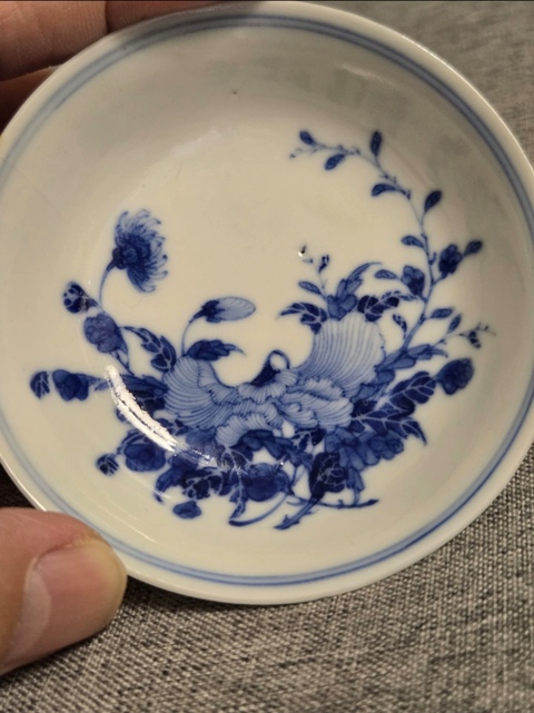 古玩陶瓷清光緒 青花花卉紋盤真品鑒賞圖