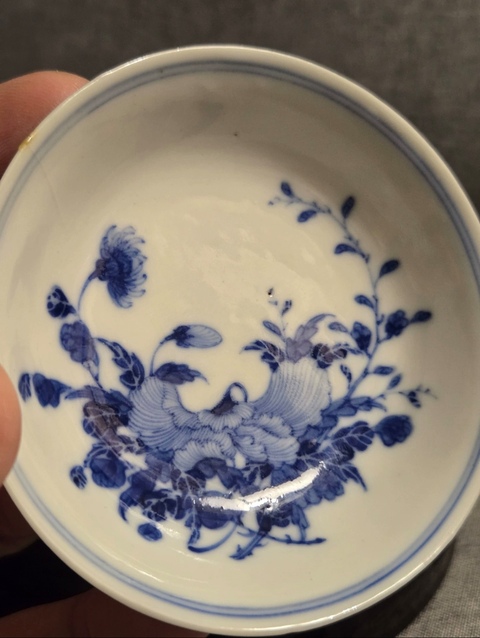 古玩陶瓷清光緒 青花花卉紋盤真品鑒賞圖