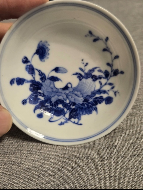 古玩陶瓷清光緒 青花花卉紋盤真品鑒賞圖