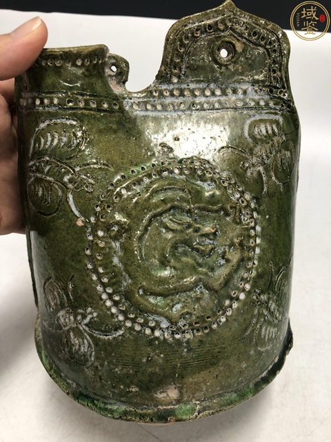 古玩陶瓷遼綠釉皮囊壺真品鑒賞圖