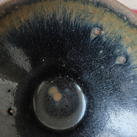 古玩陶瓷建窯兔毫束口盞真品鑒賞圖