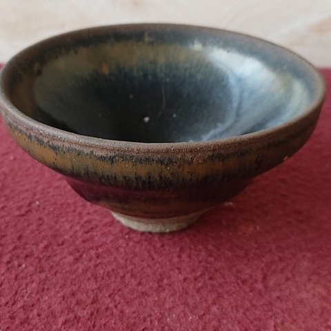 古玩陶瓷建窯兔毫束口盞真品鑒賞圖